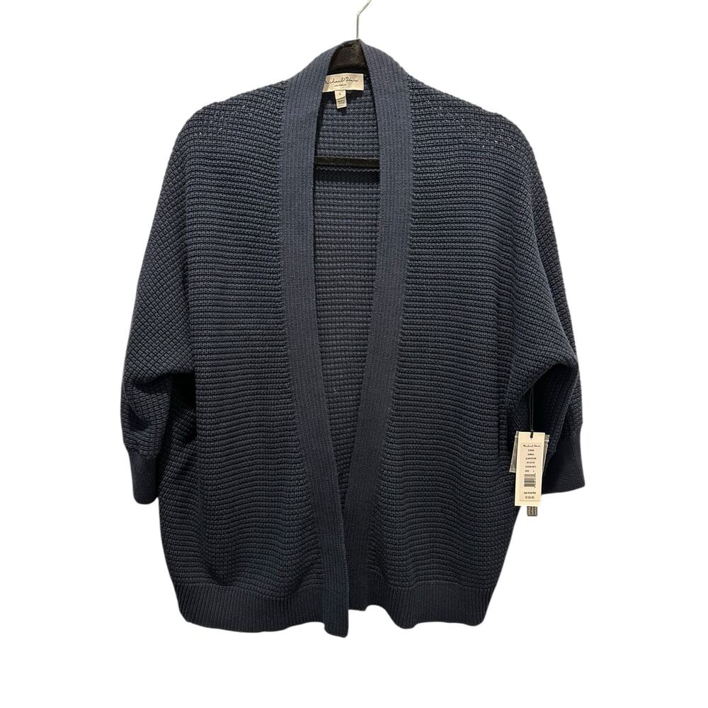 Michael Stars “Jillian” Sedona Knits Open Cardigan – Admiral Navy Size L Coastal